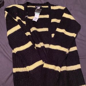 Yellow and black cardigan